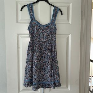 American Eagle Floral Tie Back Babydoll Mini Dress